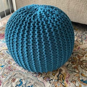 Turquoise/Blue Pouf